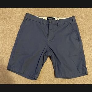 Mens Abercrombie & Fitch Stretch Chino Shorts 31 Blue 9” Inseam